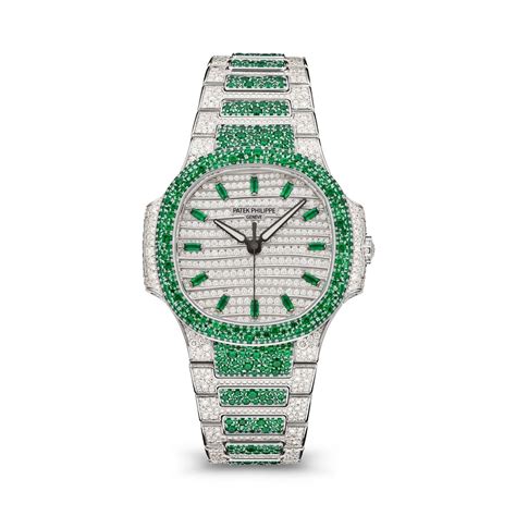 patek philippe nautilus 5990 diamond & emerald|patek philippe nautilus iced out.